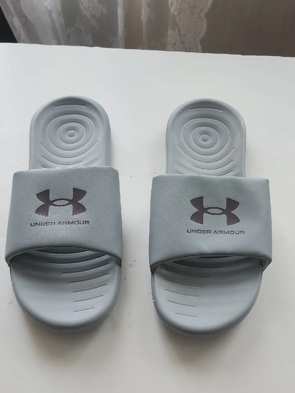 Under Armour Light Gray Logo Slide Sandals